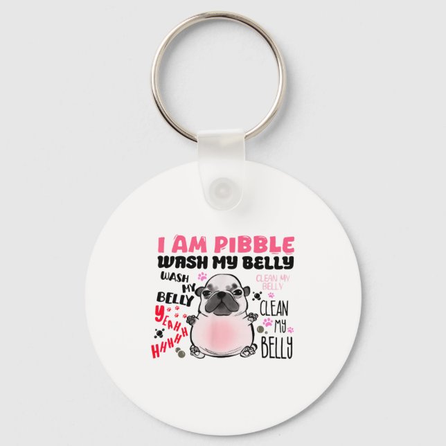 Porte-clés I Am Bble Wash My Belly Bble Meme Funny Dog Brainr (Recto)