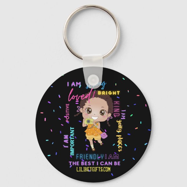 Porte-clés I AM - Positive Black Brown Girl Affirmations (Recto)