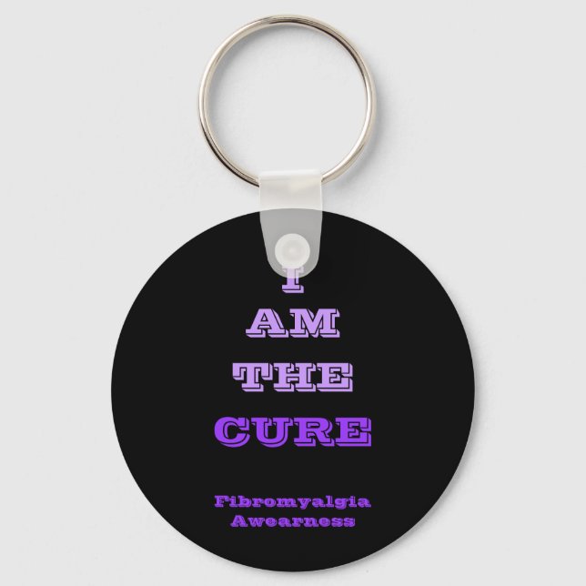 Porte-clés I AM THE CURE Fibromyalgia Awearness Keychain (Recto)