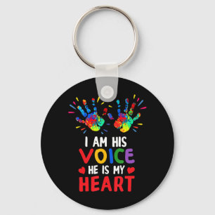 Porte-clés I Am Voice He Is My Heart Autism Awareness T-S
