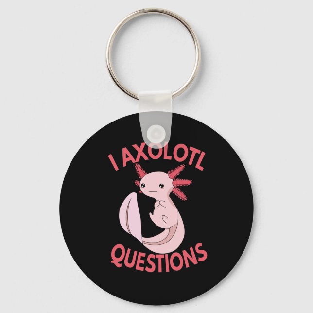 Porte-clés I Axolotl Questions Amusant Pastel Kawaii Axolotl (Recto)