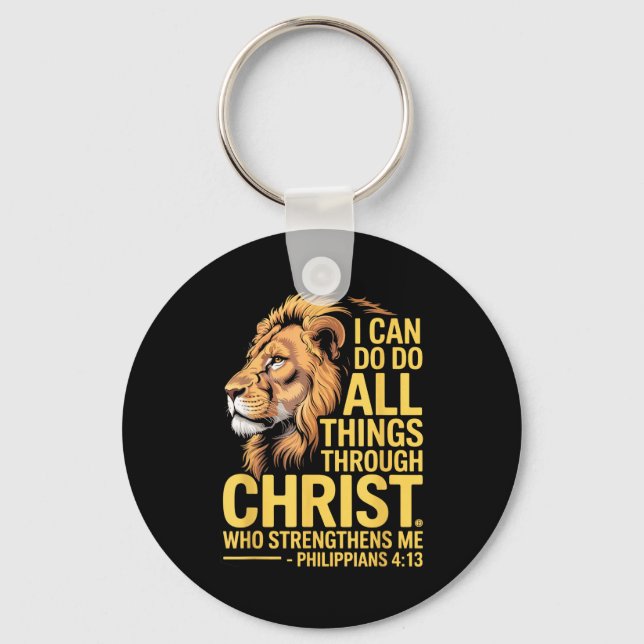 Porte-clés I Can Do All Things Through Christ, Cross Lino Chr (Recto)