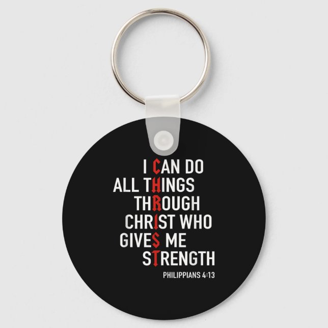 Porte-clés I Can Do All Things Through Christ God Christian B (Recto)