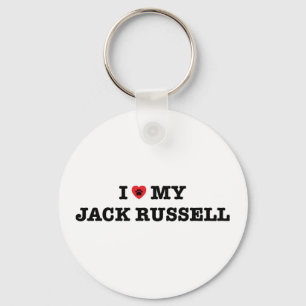 Porte-clés I coeur mon porte - clé de bouton de Jack Russell