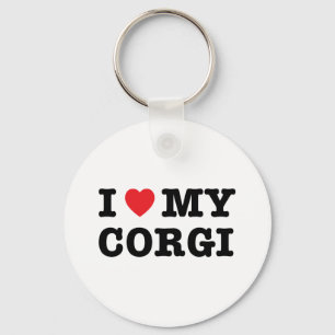 Porte-clés I coeur mon porte - clé de corgi