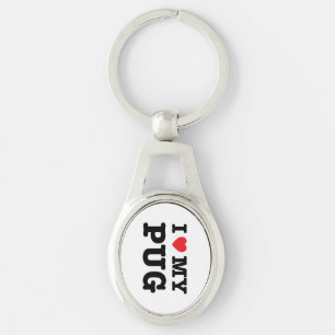 Porte-clés I coeur mon porte - clé en métal de carlin