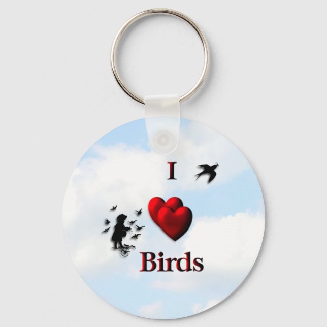 Porte-clés I Coeur Oiseaux / Nourrir les oiseaux (Recto)