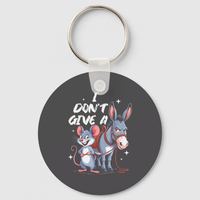 Porte-clés I Don't Give A Rats Mouse &amp; Funny  (Recto)