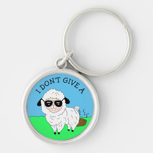Porte-clés I don't give a ... Sheep Funny Sarcastic Humor (Devant)