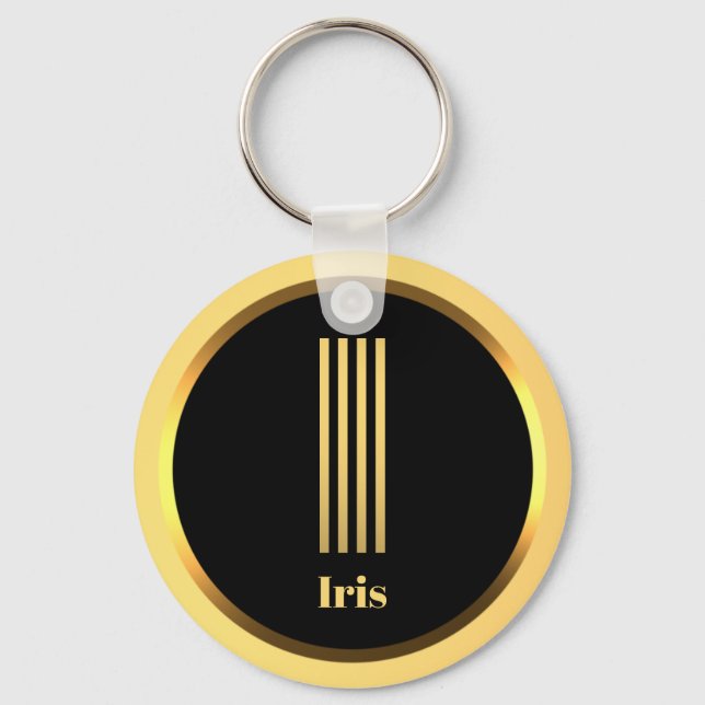 Porte-clés I Gold Monogrammed Letter Personalised Keychain (Recto)