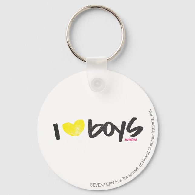 Porte-clés I Heart Boys Jaune (Recto)
