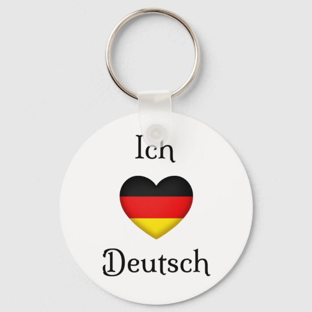 Porte-clés "I Heart German" Favori Language School Sujet (Recto)
