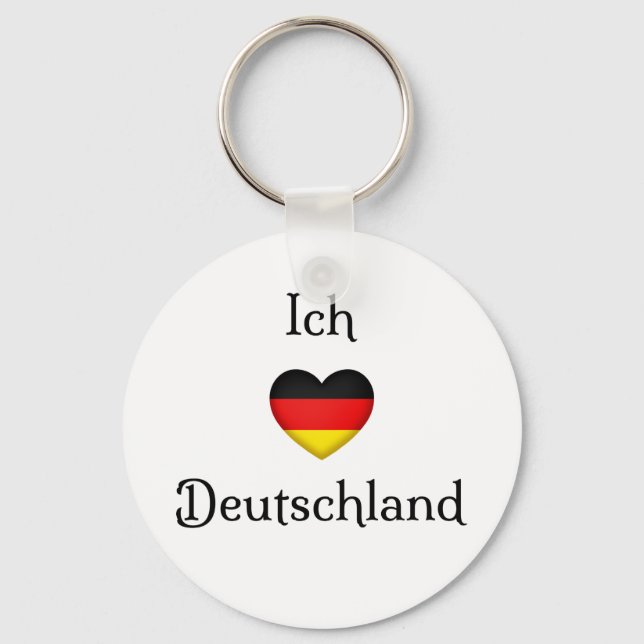 Porte-clés "I Heart Germany" Allemand Pride World Traveller (Recto)