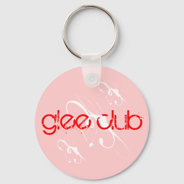 Porte-clés I Heart Glee Club - Porte - clé personnalisé rose  (Recto)