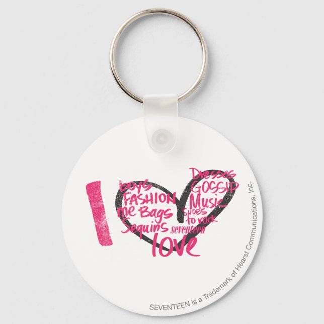 Porte-clés I Heart Graffiti Magenta (Recto)