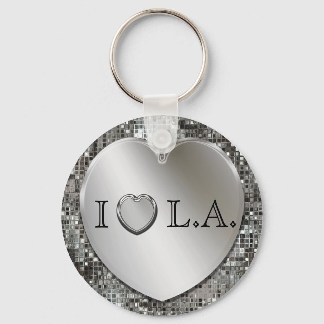Porte-clés I Heart L.A. Silver Heart Keychain (Recto)