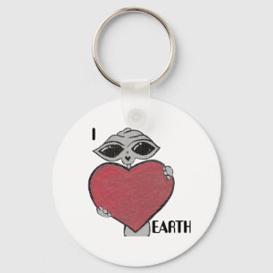 Porte-clés I Heart Love Earth Alien Porte - clé