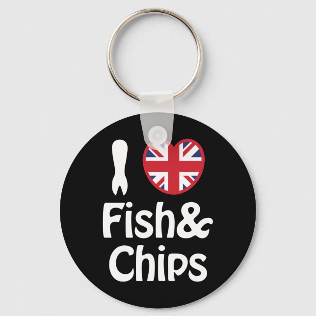 Porte-clés I Heart [Love] Fish & Chips Keychain (Recto)