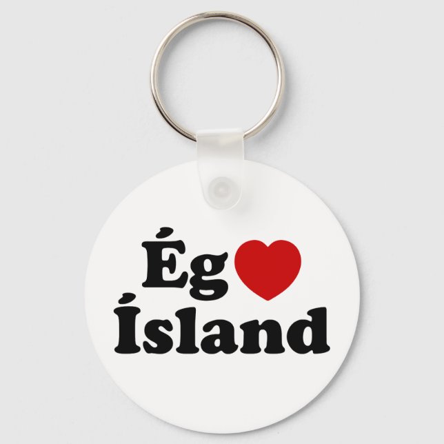 Porte-clés I Heart (Love) Islande [Ég Elska Ísland] Islandais (Recto)