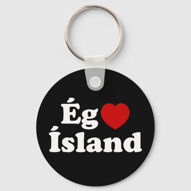 Porte-clés I Heart (Love) Islande [Ég Elska Ísland] Islandais (Recto)