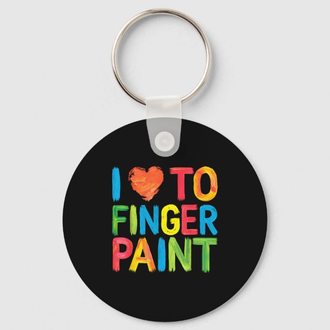 Porte-clés I Heart Love To Finger Paint Cute Couple Valentine (Recto)