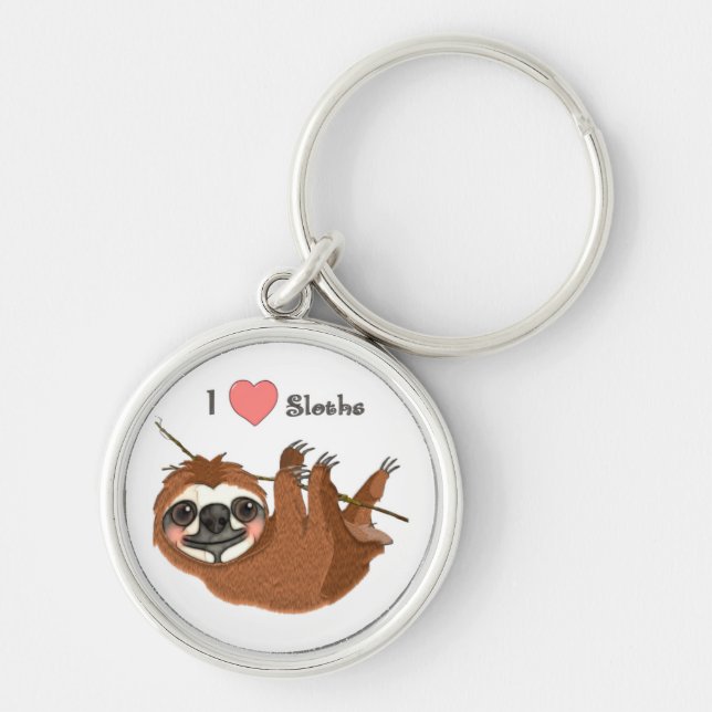 Porte-clés I Heart Sloths Baby Animaux (Devant)