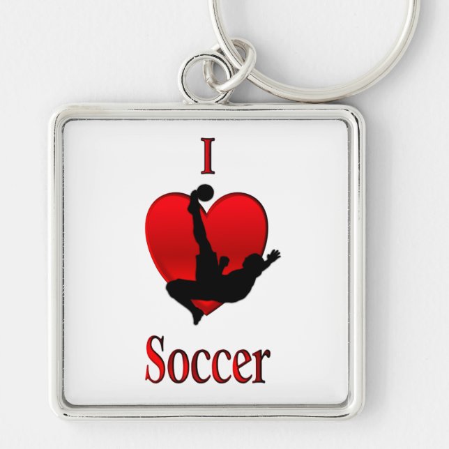 Porte-clés I Heart Soccer (Devant)