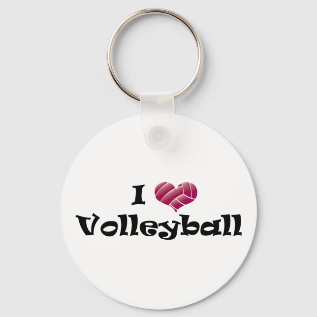 Porte-clés I heart volleyball (rouge) (Recto)