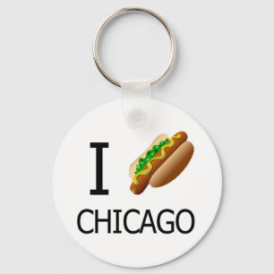 Porte-clés I hot dog Chicago Keychainx