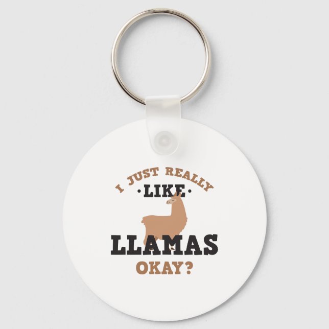Porte-clés I Just Really Like Llamas Funny Quote Keychain (Recto)