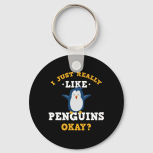 Porte-clés I Just Really Like Penguins Quote Keychain