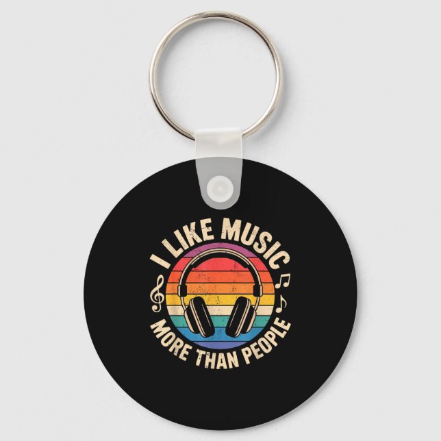 Porte-clés I Like Music More Than People Funny Musicians Sayi (Recto)