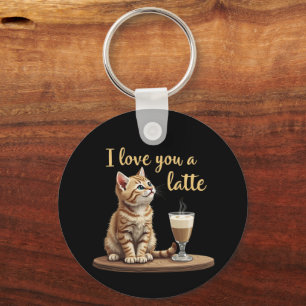 Porte-clés I Lote a Latte : Mignonne Valentine Coffee Pun