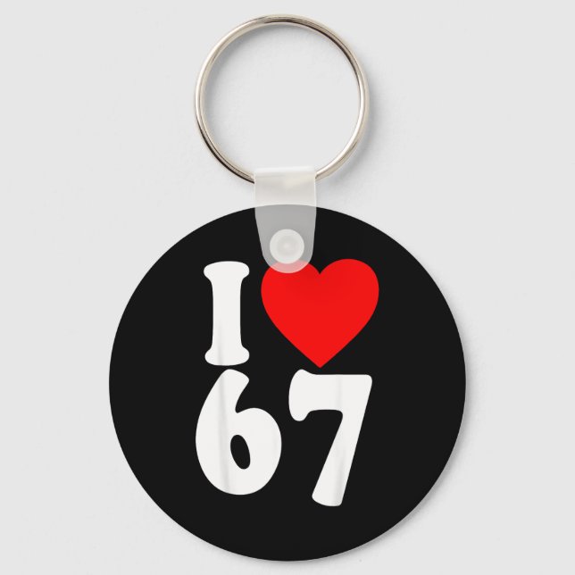 Porte-clés I Love 67 Meme Six Seven Matching Couples Valentin (Recto)