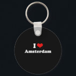 Porte-clés I Love Amsterdam Tshirt blanc Tshirt<br><div class="desc">Qu'aimez-vous ? Customisez votre propre chemise Love avec un T-shirt "I Love" ou "I Heart T"</div>