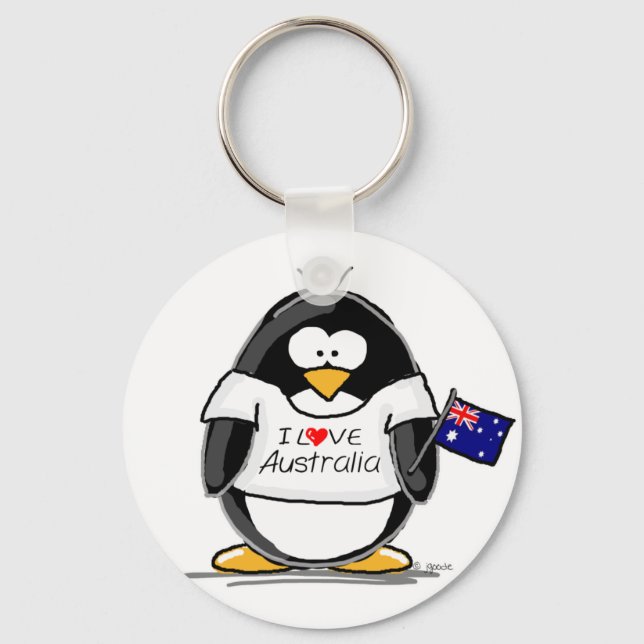 Porte-clés I Love Australia Penguin (Recto)