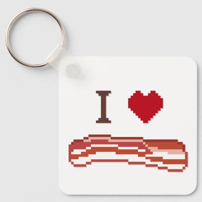Porte-clés I Love Bacon (Recto)