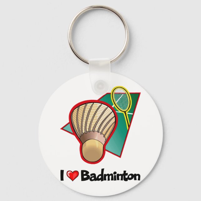 Porte-clés I Love Badminton (Recto)