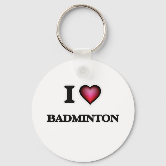 Porte-clés I Love Badminton (Recto)