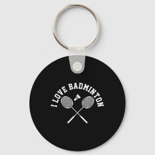 Porte-clés I Love Badminton Player Gift Retro Style