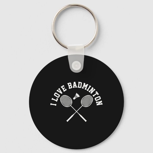 Porte-clés I Love Badminton Player Gift Retro Style (Recto)