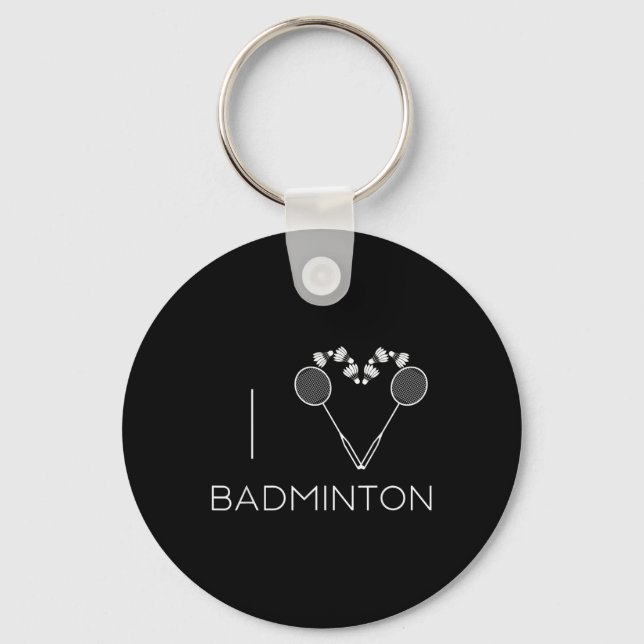 Porte-clés I Love Badminton Team Player Coach (Recto)