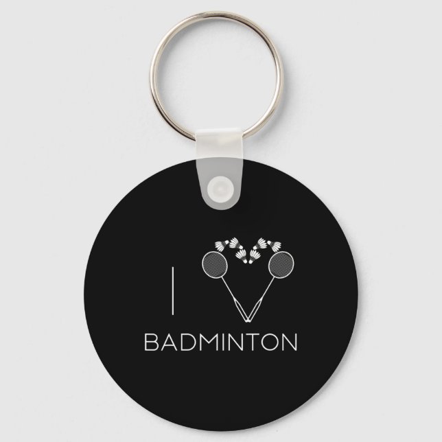 Porte-clés I Love Badminton Team Player Coach (Recto)