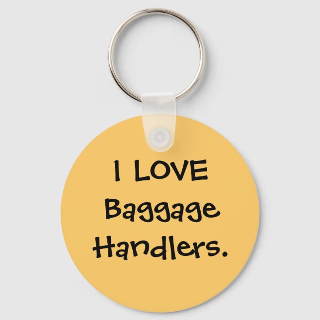 Porte-clés I LOVE Bagages Handlers étiquette de bagages (Recto)