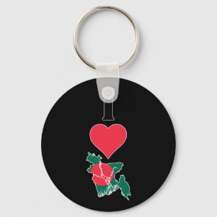 Porte-clés I Love Bangladesh Vertical Heart Country Carte
