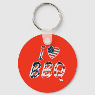 Porte-clés I Love BBQ, American Patriotic