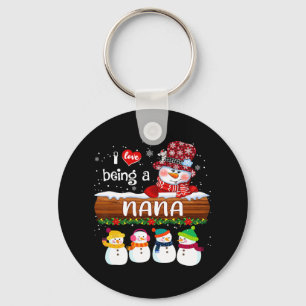 Porte-clés I Love Being a Nana Snowman Fun Joyeux Noël Pour
