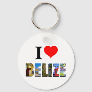 Porte-clés I Love Belize Heart Tropical Beach Travel Photos