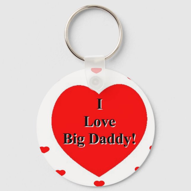 Porte-clés I Love Big Daddy Hearts par A. Celeste Sheffey (Recto)