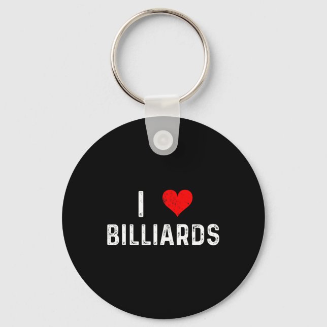 Porte-clés I Love Billiards - Coeur - Poisson Perdu Table H (Recto)
